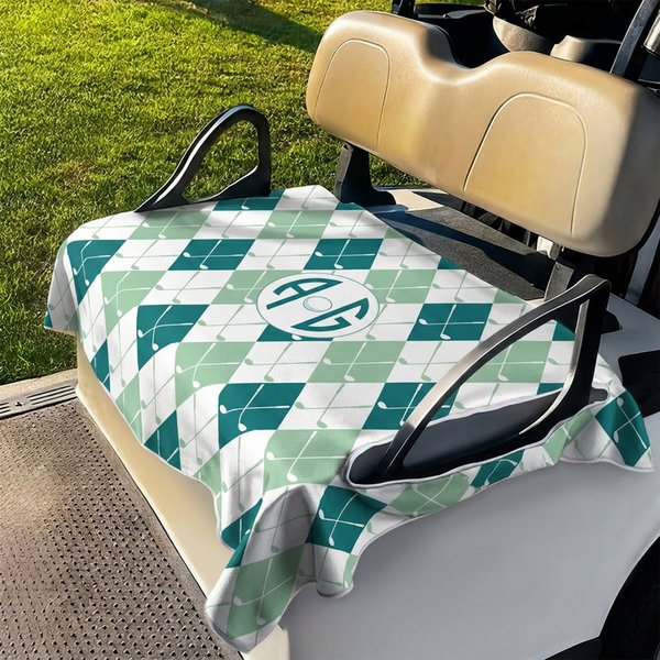 Personalized Monogram Golf Cart Seat Cover with Initial Golf Course Accessories Birthday Country Club Gift for Golf Lovers