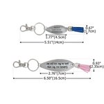 Llavero Rústico Personalizado Señuelo de Pesca con Borla Texto y Fecha Uso Diario Cumpleaños Jubilación Oficina Regalo para Padre Aficionado a la Pesca