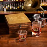 Personalisierte Vintage Angeln Szene Platz Dekanter mit Namen Geburtstag Geschenk für Männer Whiskey-Liebhaber