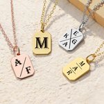 Personlig 1-4 Initialer Lucky Symbols Octagon halskjede Minimalistiske smykker Bursdag morsdag Jubileumsgave til kvinner menn