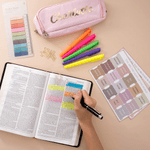 Personalised Floral Notebook Pencil Case Bible Study Kit with Name Colourful Pens and Gift Box 11 Pcs Easter Gift for Christian Catholic