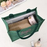 Bolsa de yute grande personalizada de Papá Noel con tema navideño y nombre bordado para uso diario Fiesta de novias Regalo de Navidad para mujer Familia Dama de honor