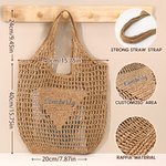 Personnalisé Multicolore Brodé Nom Raffia Woven Tote Bag Reusable Beach Travel Accessory Bridal Party Mother's Day Gift for Woman