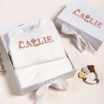 Personalized Classic Winnie the Pooh 100% Cotton Baby Romper Booties Hat Blanket Set with Gift Box and Name Coming Home Baby Shower Gift for Newborn