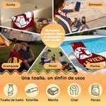 Toalla de playa personalizada de secado rápido con silueta de jugador de pelota de mano nombre y número regalo de vacaciones para amantes del deporte