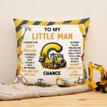 Vehículo de Construcción Personalizado Funda de Almohada Suave con Nombre Inicial y Título Decoración de Dormitorio Regalo de Cumpleaños para Niños Niños