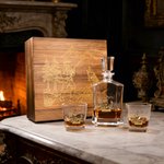 Personalisierte Vintage Angeln Szene Platz Dekanter mit Namen Geburtstag Geschenk für Männer Whiskey-Liebhaber