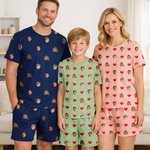 Pyjama personnalisé multicolore 1-5 photos de visage Famille Porté quotidiennement Fête des pères Fête des mères Cadeau d'anniversaire pour Homme Femme Enfant
