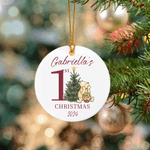 Personalized Classic Winnie the Pooh 1st Christmas Ornament with Name and Year Home Decor Baby Shower Gift for Newborns Baby