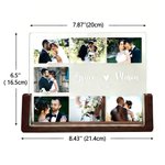 Personalized Photos Collage Acrylic LED Night Light with Names and Wooden Base Home Decor Wedding Anniversary Birthday Gift for Couple