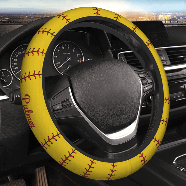 Personalised Ball Sport Design Anti-Slip Car Steering Wheel Cover with with Name and Number Car Accessories Birthday Gift for Car Owner