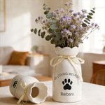 Henkilökohtainen Koira Kissa Line Art Sydän Tassu Tulosta Keraaminen kukka maljakko nimi ja teksti Memorial Sympathy lahja lemmikkieläinten omistajille