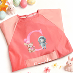 Personalized Cartoon Profession Character Initial Waterproof Long Sleeve Apron with Name and Pocket Birthday Gift for Kid