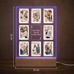Gepersonaliseerd Foto in Pokerstijl LED-nachtlampje met 7 kleuren Tekst en Initiaal met Houten Voet Kamerdecoratie en Valentijnsdagcadeau voor Koppels
