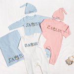 Personalized Classic Winnie the Pooh 100% Cotton Baby Romper Booties Hat Blanket Set with Gift Box and Name Coming Home Baby Shower Gift for Newborn