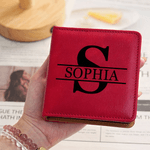 Personalized Golf Element Pattern PU Leather Classic Sticky Notepad Holder with Name Desk Organizer Birthday Office Gift for Colleagues Family Friends