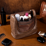 Personalizado Golf Barba Diseño Portátil Impermeable PU Cuero Bolsa de aseo de los hombres con la inicial y el nombre de viaje de negocios Viaje de cumpleaños de regalo para los hombres