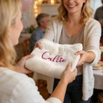 Personalised Multicolour Warm Cozy Knitted Baby Blanket with Embroidered Name Baby Shower 1st Birthday Gift for Newborn Baby