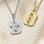 Personlig 1-4 Initialer Lucky Symbols Octagon halskjede Minimalistiske smykker Bursdag morsdag Jubileumsgave til kvinner menn