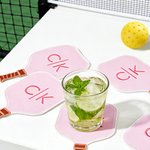 Personalized Sports-Inspired Pickleball Paddle Cocktail Napkin with Embroidered Letter Set of 4 Party Home Decor Birthday Gift for Cocktail Lovers