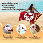 Toalla de playa personalizada de secado rápido con silueta de jugador de pelota de mano nombre y número regalo de vacaciones para amantes del deporte
