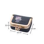 Personalisierte mini-Schmuckschatulle aus Leder | mit Geburtsblumen-Strauß und Namen | im Vintage-Stil | Reise Geburtstag Geschenk für Frauen