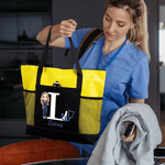 Sac fourre-tout de grande capacité avec nom et doublure imperméable Personnalisé Cartoon Medical Character Initial Nurse Day Birthday Gift for Doctor Nurse