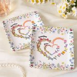 Personalised Watercolour Family Heart Birth Flower Ceramic Trinket Jewellery Dish with Names Birthday Mother's Day Gift for Women