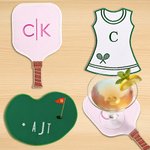 Personalized Sports-Inspired Pickleball Paddle Cocktail Napkin with Embroidered Letter Set of 4 Party Home Decor Birthday Gift for Cocktail Lovers