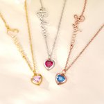 Gepersonaliseerde prachtige hart geboortesteen ketting met naam sierlijke sieraden verjaardag Moederdag cadeau voor vrouwen