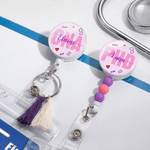 Personalised Multicolour Tassel Bead Retractable Nurse Badge Reel with Name Clinic Use Nurse Week Birthday Gift for Nurse Doctor Medical Staff