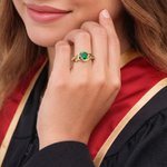 Anillo personalizado de piedra de nacimiento con nombre grabado Año y texto Cumpleaños Aniversario Graduación Regalo para graduados