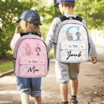 Personalised Cartoon Professional Character Bear Initial School Bag with Name Back to School Birthday Gift for Kids