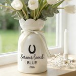 Personalized Paw Print Ceramic Vase with Name and Date Daily Use Memorial Sympathy Pet Loss Gift for Pet Owners