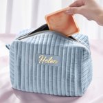 Personalisierte Multicolor Make-up Tasche Brautjungfer Geschenk-Set mit Namen Geschenk-Box und Scrunchie 5 Pcs Bachelor Party Hochzeit Brautjungfer Geschenk für Sie