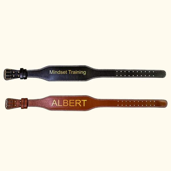 Personligt justerbart läderbälte för tyngdlyftning med text Födelsedag Fars dag Present till tyngdlyftningsälskare