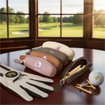 Personalizzato Golf Elements in pelle PU Multicolore Borsa portaoggetti da golf con 6 tee da golf e nome Regalo di compleanno sportivo per giocatori di golf