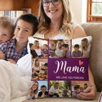 Personalised 7 Photos Red Heart Soft Cushion Cover with Nickname and Text Home Decor Mother's Day Gift for Mom Grandma