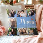 Personalised 7 Photos Red Heart Soft Cushion Cover with Nickname and Text Home Decor Mother's Day Gift for Mom Grandma