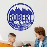 Panneau en métal personnalisé avec nom Décoration murale pour la maison Cadeau d'anniversaire pour les musiciens Amoureux de la musique