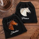 Personalized Horse Photo Stirrup Cover Bag with Name Equestrian Protective Gear Set of 2 Birthday Gift for Horse Lovers Riders