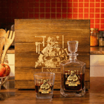 Personalized Firefighter Design Whiskey Decanter with Name and Initial Father's Day Birthday Gift for Man Bartender Dad