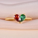 Anillo Personalizado de Corazón con Piedra de Nacimiento Joyería delicada Aniversarios Cumpleaños Día de la Madre Regalo para Mujer