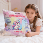 Taie d'oreiller personnalisée en forme de licorne avec nom et initiale Cadeau d'anniversaire pour enfant, fille et fille