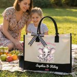 Sac en toile personnalisé avec nom et texte pour la fête des mères Cadeau d'anniversaire pour maman grand-mère
