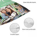 Personalised 7 Photos Red Heart Soft Cushion Cover with Nickname and Text Home Decor Mother's Day Gift for Mom Grandma