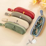 Carry His Grace Everywhere - Personalized PU Leather Rosary Coin Purse with Name - Christian Gift for Baptism, Christmas & Confirmation