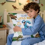Personalized Dinosaur Soft Throw Pillow Cover with Name and Initial Home Decor Birthday Gift for Dinosaur Lover Kid Boy