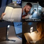 Lampe LED à pince rechargeable personnalisée avec personnage dessin animé et nom - Cadeau d'anniversaire pour les amateurs de lecture
