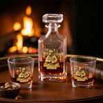 Personalized Firefighter Design Whiskey Decanter with Name and Initial Father's Day Birthday Gift for Man Bartender Dad